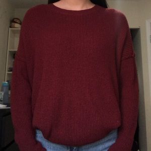 maroon knit sweater